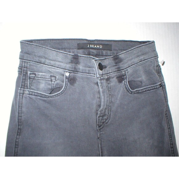 New $228 J Brand Jeans Bree Dark Gray Skinny Night Bird 24 Womens Crop High - Picture 1 of 6